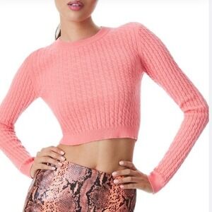 Alice + Olivia Coral Cable Knit Sweater